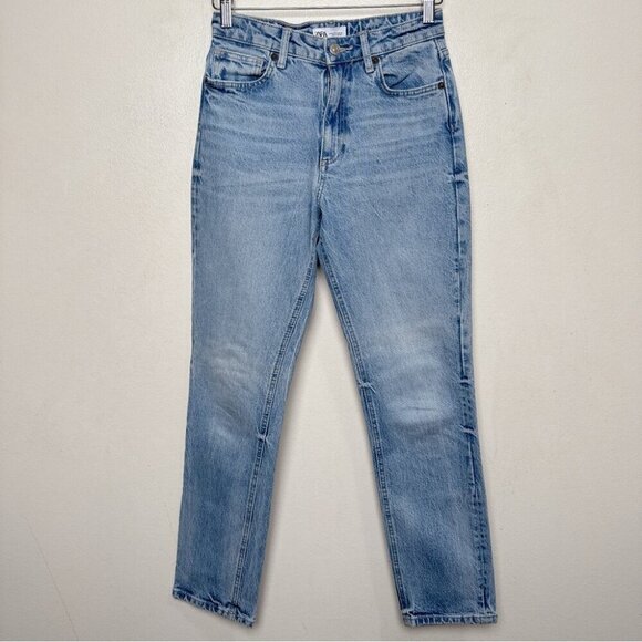 Zara Womens 4 High Rise Mom Jeans Medium Wash - Picture 2 of 14